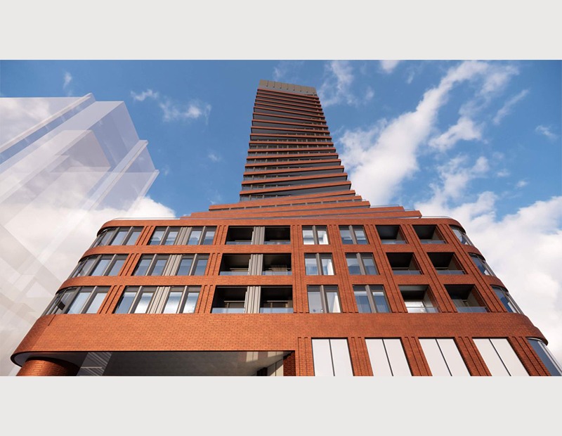 1149-1153 Queen Street W Building Rendering from Street Looking Up