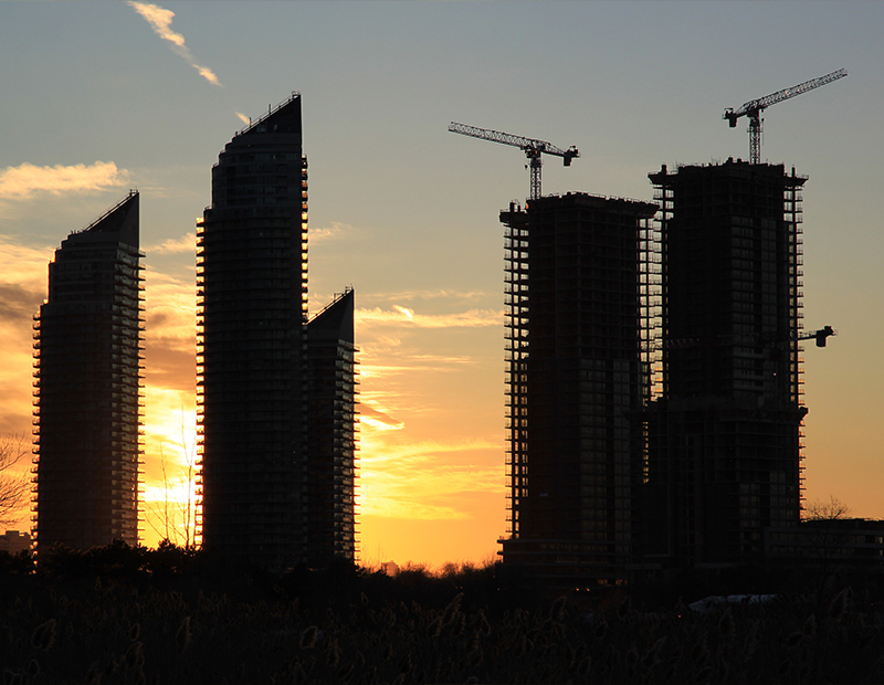 Condo towers under construction in Toronto